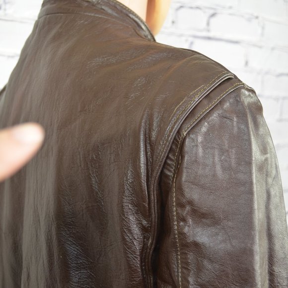 Mens Reed Sportswear cafe motorcycle style leather jacket - Picture 13 of 16